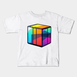 Rubic Cube Neon Shadow Silhouette Anime Style Collection No. 386 Kids T-Shirt